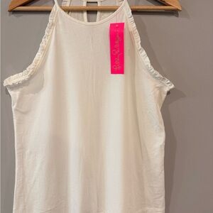 Lilly Pulitzer Cream Ruffle Tank Top
